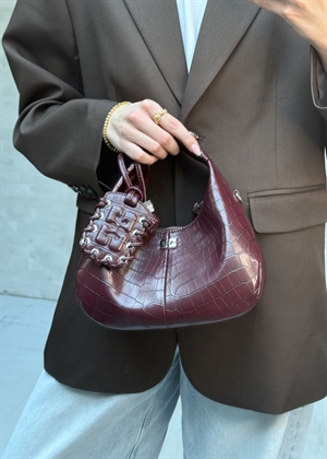 Hobo mini croco pelinova bag Burgundy B2070018 Ganni 